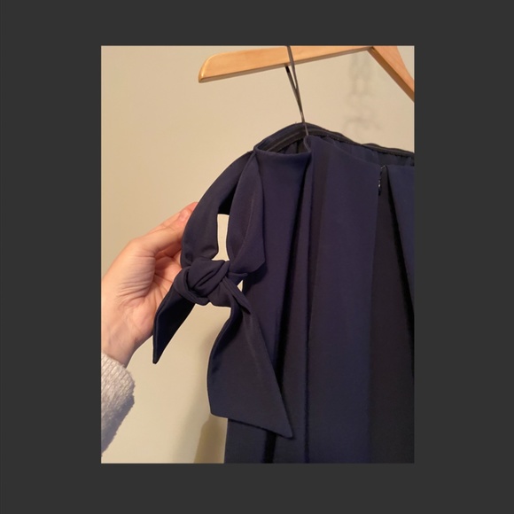 Clover and Sloane Off-the-Shoulder Cocktail Dress | Color: Navy Blue | Size: S - Picture 3 of 6